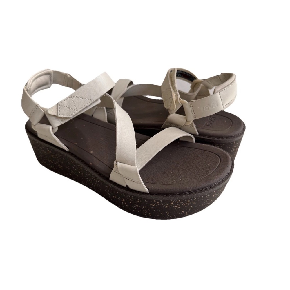 TEVA WOMEN MADERA BIRCH STRAPPY WEDGE PLATFORM SANDALS US 9.5